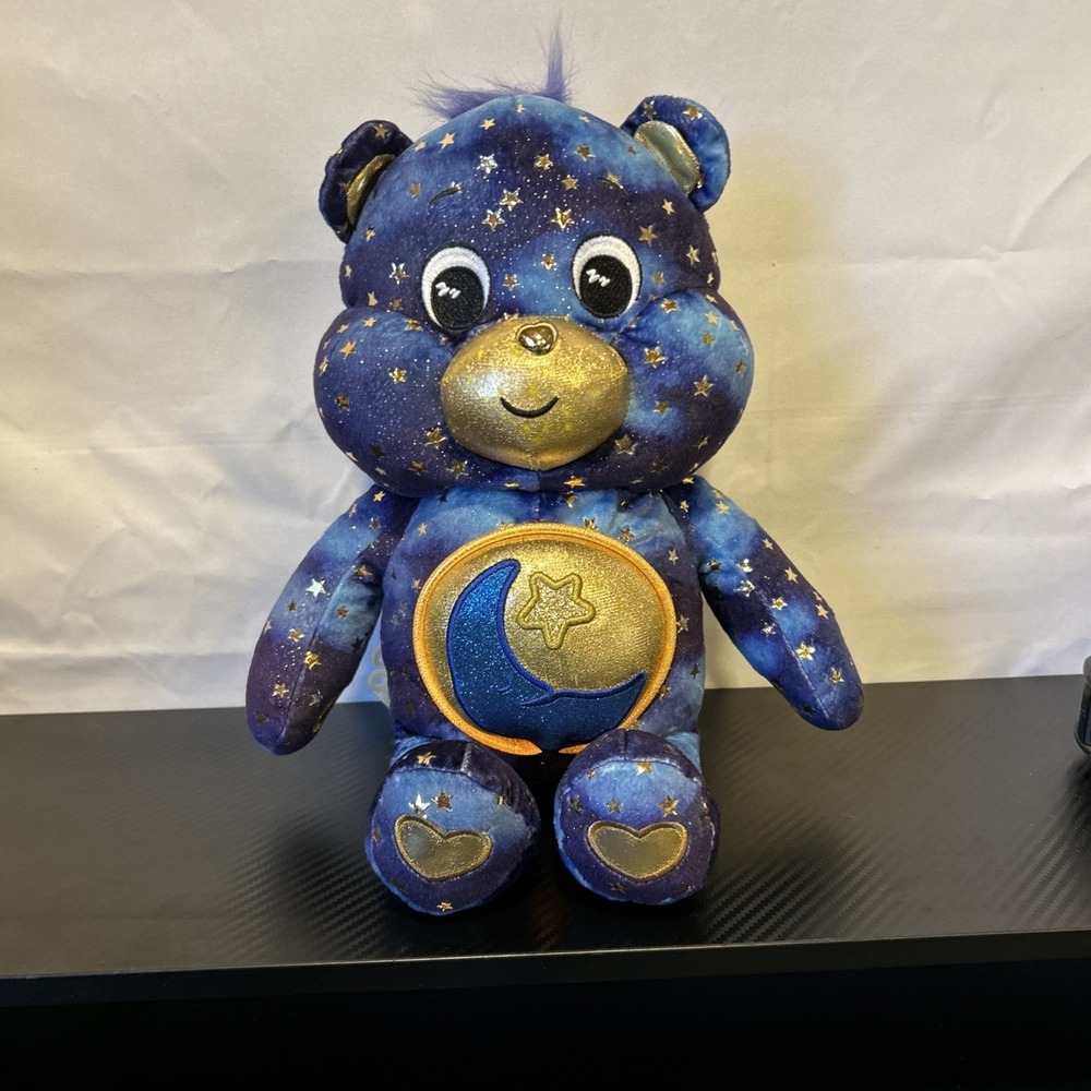 Limited Edition Care Bear Bedtime Bear Plush Light Up Belly‎ Blue Nostalgia